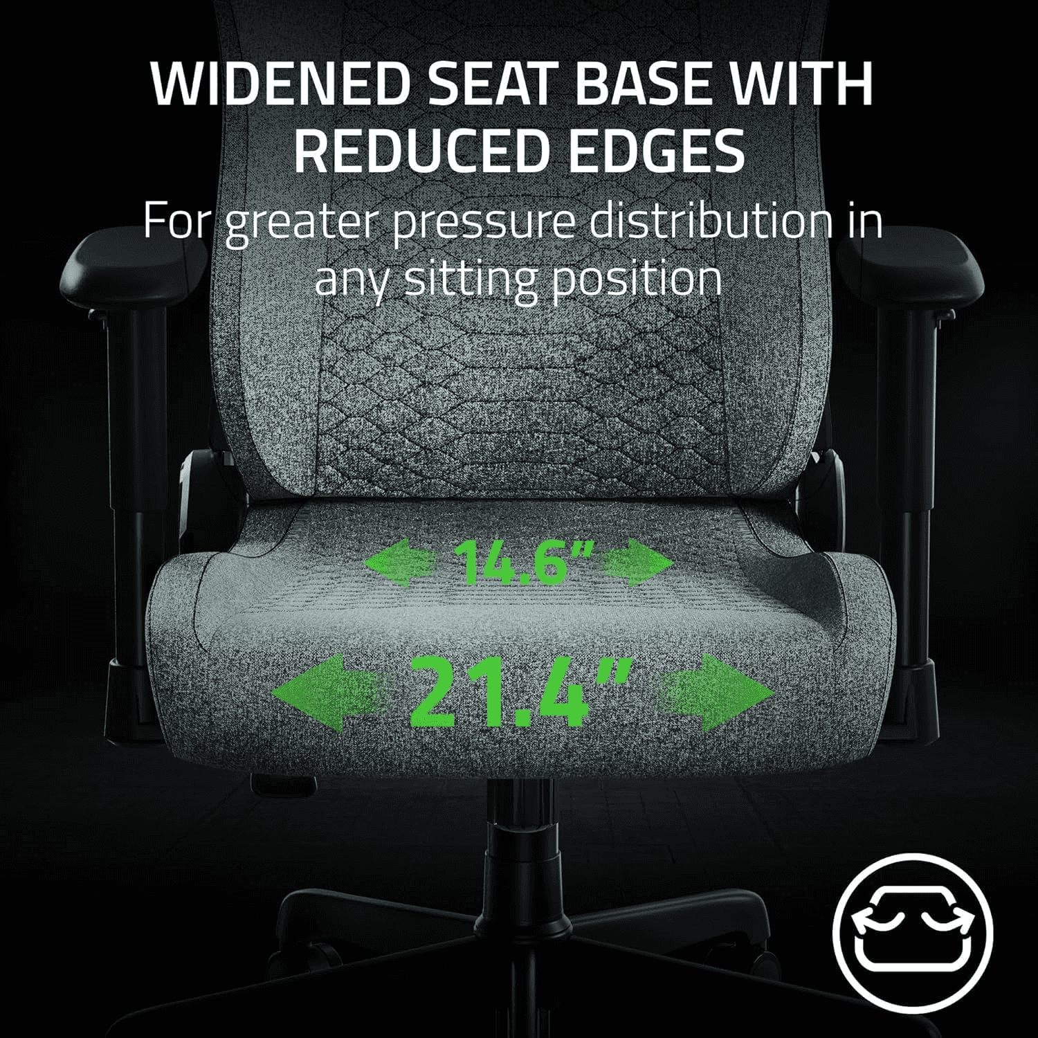 Razer Iskur V2 X Ergonomic Gaming Chair: Built-in Lumbar Support, Widened Seat, High Density Foam Cushions, Adjustable 152 Degree Recline, 2D Armrests, Plush Fabric Finish - Light Gray Edition | RZ38-05310200-R3G1 thumbnail 7