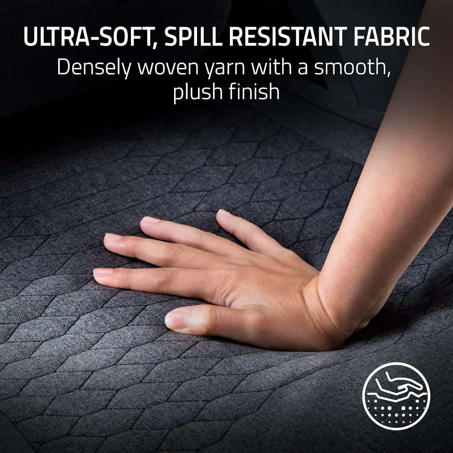 Razer Iskur V2 Gaming Chair, Adaptive Lumbar Support, Adjustable Lumbar Curve, High Density Foam Cushions, Reactive Seat Tilt &152-degree Recline, 4D Armrests, Fabric - Dark Gray | RZ38-04900300-R3G1 thumbnail 3