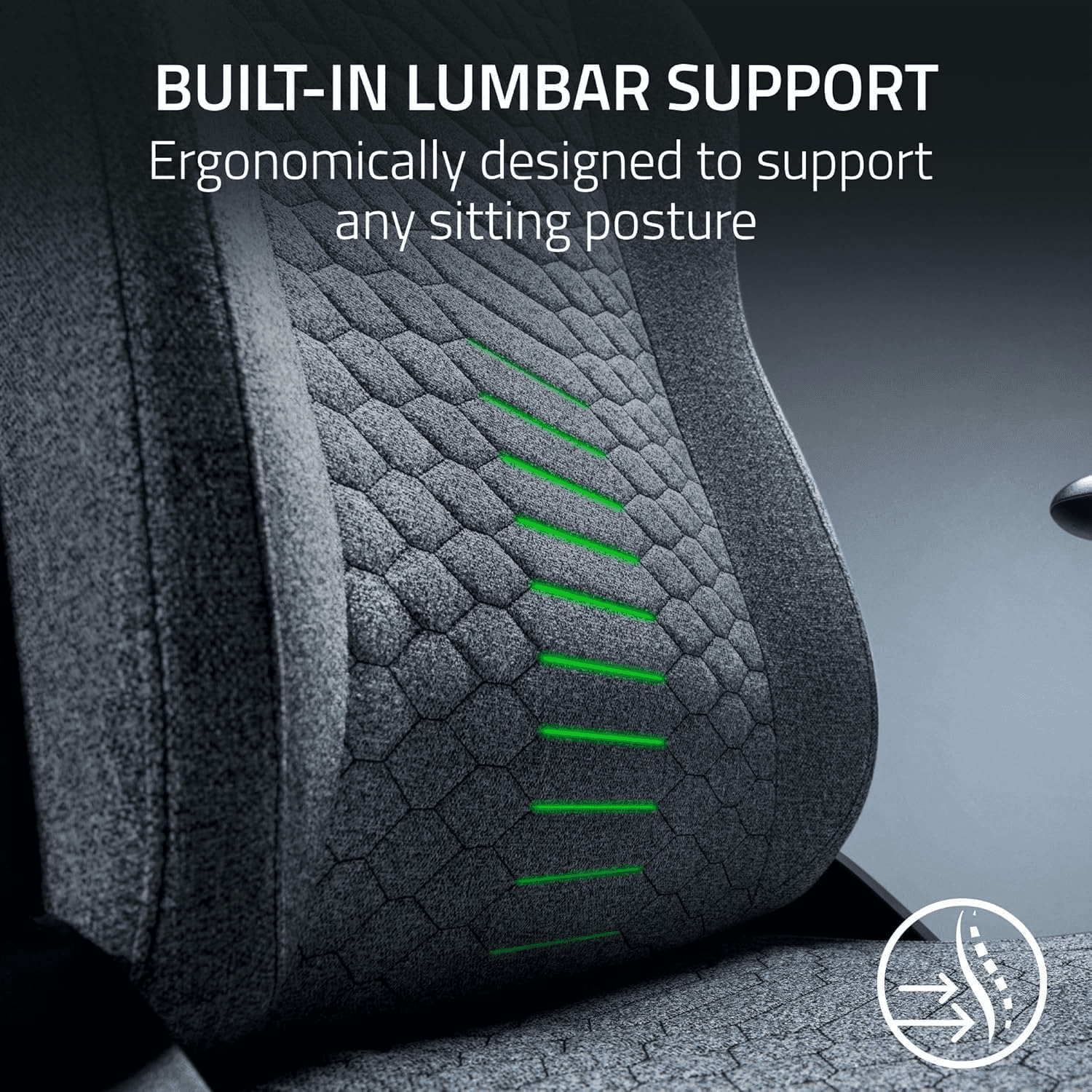 Razer Iskur V2 X Ergonomic Gaming Chair: Built-in Lumbar Support, Widened Seat, High Density Foam Cushions, Adjustable 152 Degree Recline, 2D Armrests, Plush Fabric Finish - Light Gray Edition | RZ38-05310200-R3G1 thumbnail 8