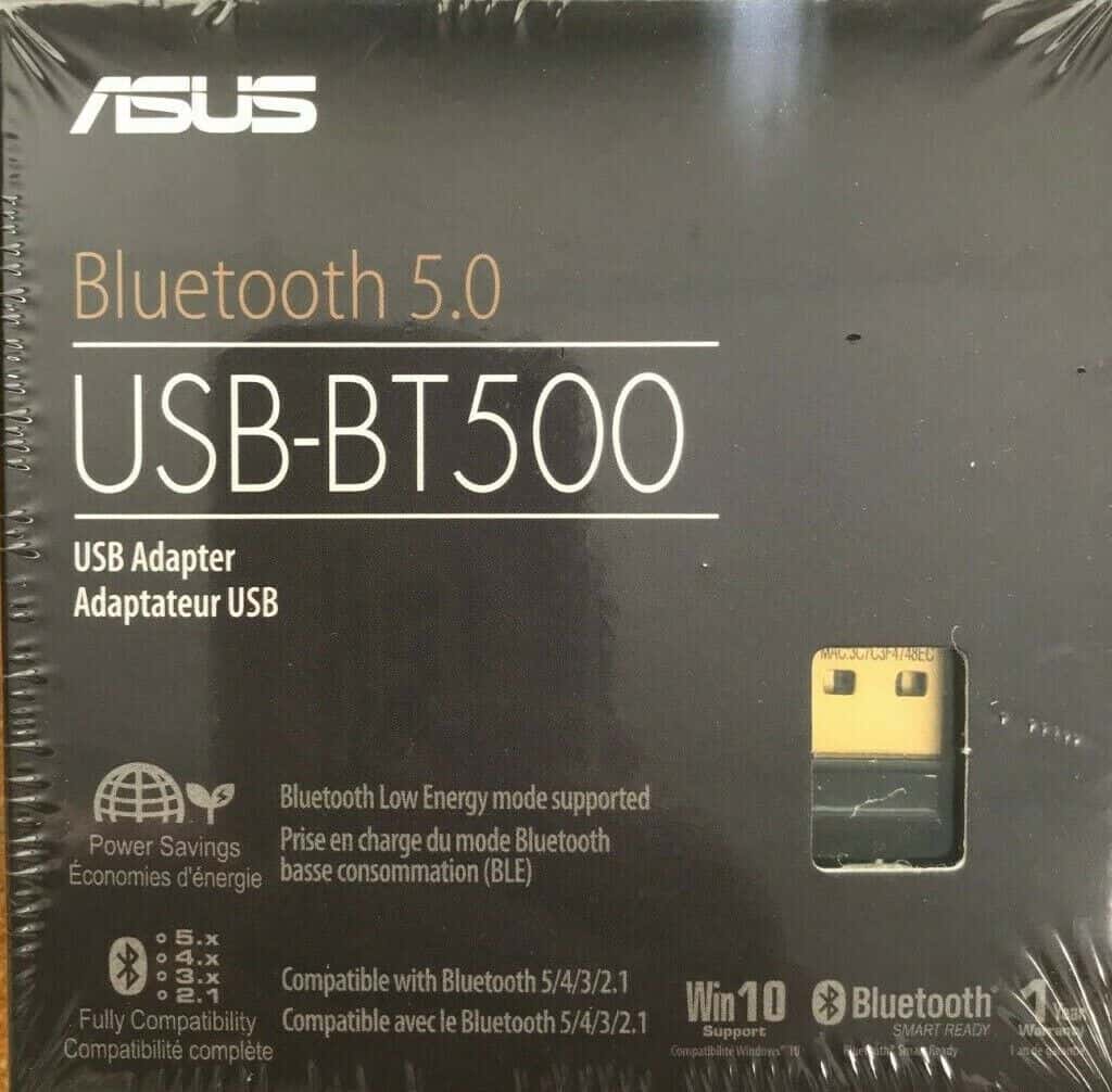 Asus USB-BT500 Bluetooth 5.0 USB Adapter, 3 Mbps Transfer Rate, 10m Indoor/40m Outdoor Range, Ultra-small, Black/Gold | 90IG05J0-MO0R00 thumbnail 1
