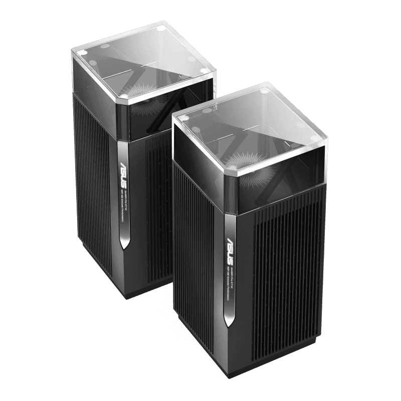 Asus ZenWiFi Pro ET12 AX11000 Tri-Band WiFi 6E Router, Up to 11Gbps Data Rate, Coverage up to 6000 Sq.ft, Dual 2.5G Ports, AiMesh, Included Lifetime Internet Security, 2 Pack, Black | 90IG05Z0-MO3A20 thumbnail 1