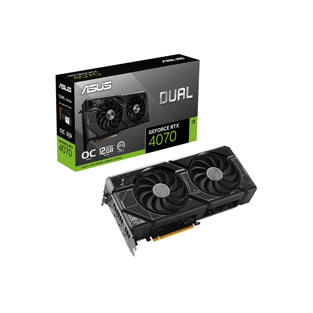 ASUS Dual GeForce RTX 4070 OC Edition Graphics Card, 12GB GDDR6X 192-bit Memory, 2520 MHz Engine Clock, 5888 CUDA Cores, 21 Gbps Memory Speed, PCI Express 4.0, 1x HDMI / 3xDP | 90YV0IZ2-M0NA00 thumbnail 5