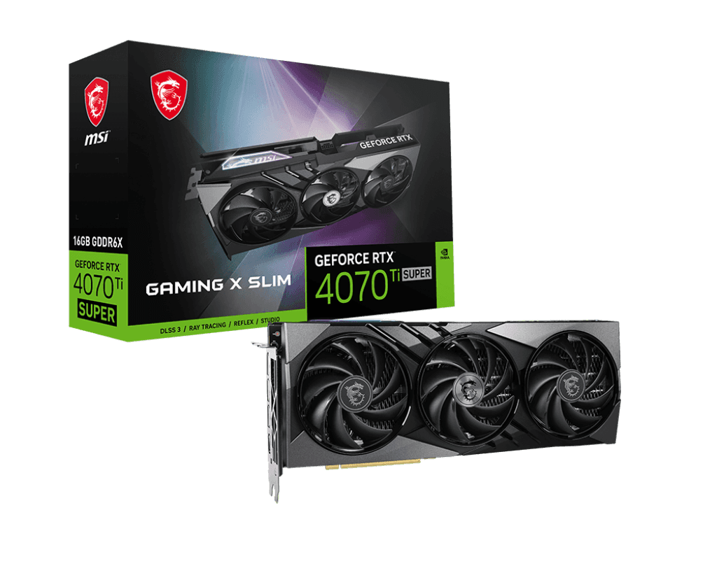 MSI GeForce RTX 4070 Ti Super Gaming X Slim Graphics Card, 16GB GDDR6X 256-Bit Memory, 2670 MHz Boost Clock, 21Gbps Memory Speed, 8448 CUDA Cores, DP v1.4a x3 / HDMI | 912-V513-625 thumbnail 5