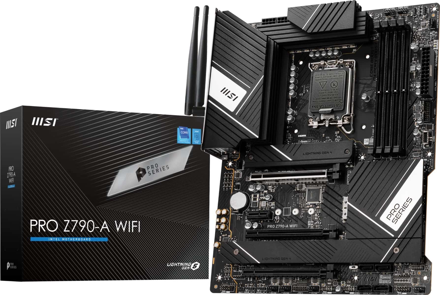 MSI PRO Z790-A WiFi ProSeries Motherboard (Supports 12th/13th Gen Intel Processors, LGA 1700, DDR4, PCIe 5.0, M.2, 2.5Gbps LAN, USB 3.2 Gen2, Wi-Fi 6E, ATX) 911-7E07-003 thumbnail 4
