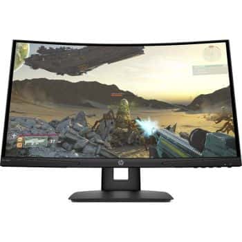 HP X24c - 23.6 "FHD Curved - Aspect ratio 16: 9, Resolution 1920 x 1080 Pixels, Refresh Rate 144 Hz, 4 ms, 1 x HDMI 2.0, 1 x DisplayPort 1.2 Gaming Monitor - Black | 9FM22AS thumbnail 2