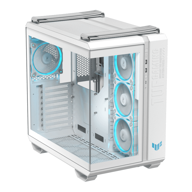 ASUS TUF Gaming GT502 Horizon ATX Mid-Tower Gaming Case, Panoramic Design, Dual-Chamber, Motherboard Support Upto ATX, Tool-Free Side Panels, USB 10 Gbps Type-C Front Panel, White | 90DC0093-B19010 thumbnail 3