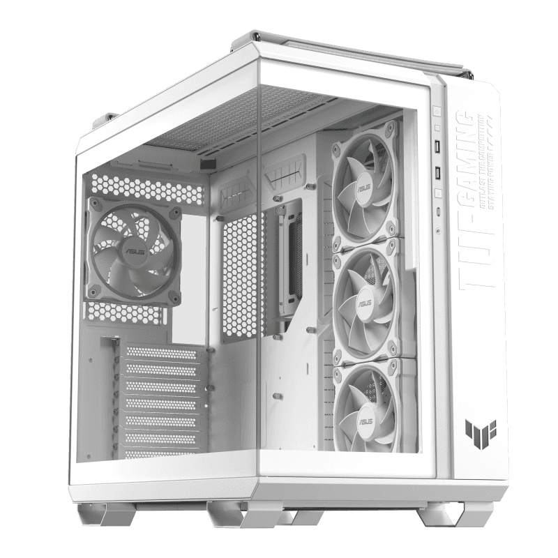 ASUS TUF Gaming GT502 Horizon ATX Mid-Tower Gaming Case, Panoramic Design, Dual-Chamber, Motherboard Support Upto ATX, Tool-Free Side Panels, USB 10 Gbps Type-C Front Panel, White | 90DC0093-B19010 thumbnail 2
