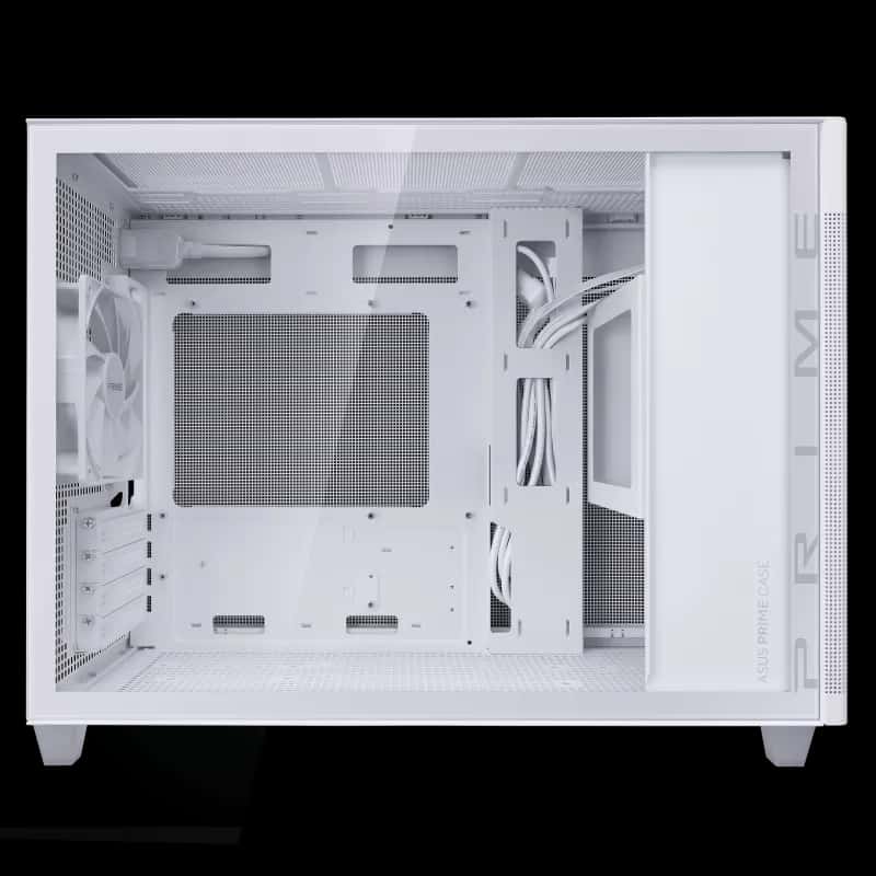 Asus AP201 Prime Tempered Glass White Edition 33L MicroATX Case, Tool-Free Side Panels, Support For 360mm Coolers, 338mm Graphics Cards, Standard ATX PSU's, White | 90DC00G3-B39010 thumbnail 5
