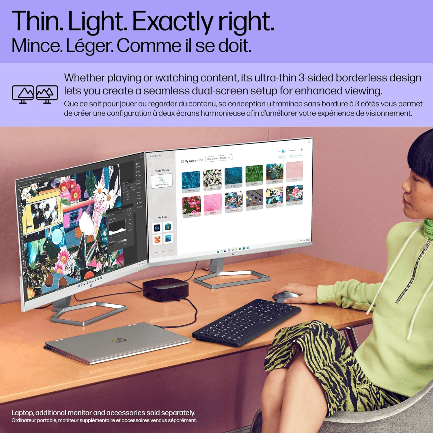 HP 527sw Series 5 Display 27 Inch Monitor, FHD (1920 x 1080), IPS Panel, 99% sRGB, 1500:1 Contrast Ratio, 300 nits, 100 Hz, HP Eye Ease with Eyesafe Certification, 99% sRGB Color Gamut |  94F46AS thumbnail 8