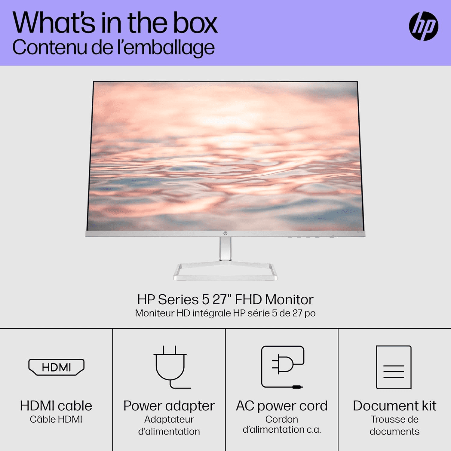 HP 527sw Series 5 Display 27 Inch Monitor, FHD (1920 x 1080), IPS Panel, 99% sRGB, 1500:1 Contrast Ratio, 300 nits, 100 Hz, HP Eye Ease with Eyesafe Certification, 99% sRGB Color Gamut |  94F46AS thumbnail 6