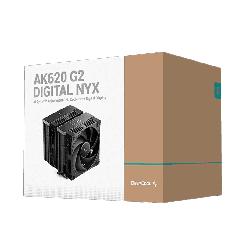 DeepCool AK620 G2 DIGITAL NYX CPU Air Cooler, Dual Tower, 6 Heat Pipes, 260W TDP, Real-Time Temp Display, 159mm Height | R-AK620G2-BKNNMN-GJD-1 thumbnail 2
