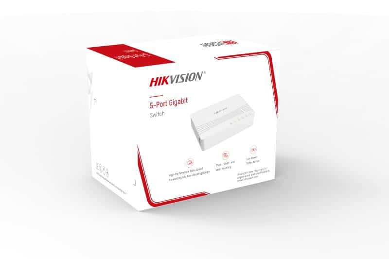 Hikvision DS-3E0505D-E 5 Port Gigabit Unmanaged Desktop Switch, 5 x 10/100/1000 Mbps Ethernet Ports thumbnail 2