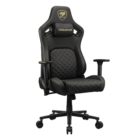 Cougar Defensor Gold Gaming Chair, Hyper-Dura Leatherette, 4D Folding Armrests, Backrest Pocket, Piston Lift Height Adjustment | 3MDFLGLB.0001 thumbnail 5