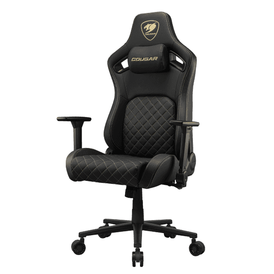 Cougar Defensor Gold Gaming Chair, Hyper-Dura Leatherette, 4D Folding Armrests, Backrest Pocket, Piston Lift Height Adjustment | 3MDFLGLB.0001 thumbnail 4