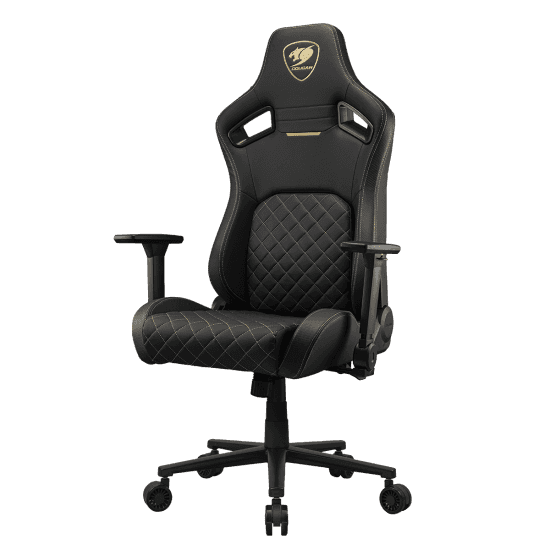 Cougar Defensor Gold Gaming Chair, Hyper-Dura Leatherette, 4D Folding Armrests, Backrest Pocket, Piston Lift Height Adjustment | 3MDFLGLB.0001 thumbnail 2
