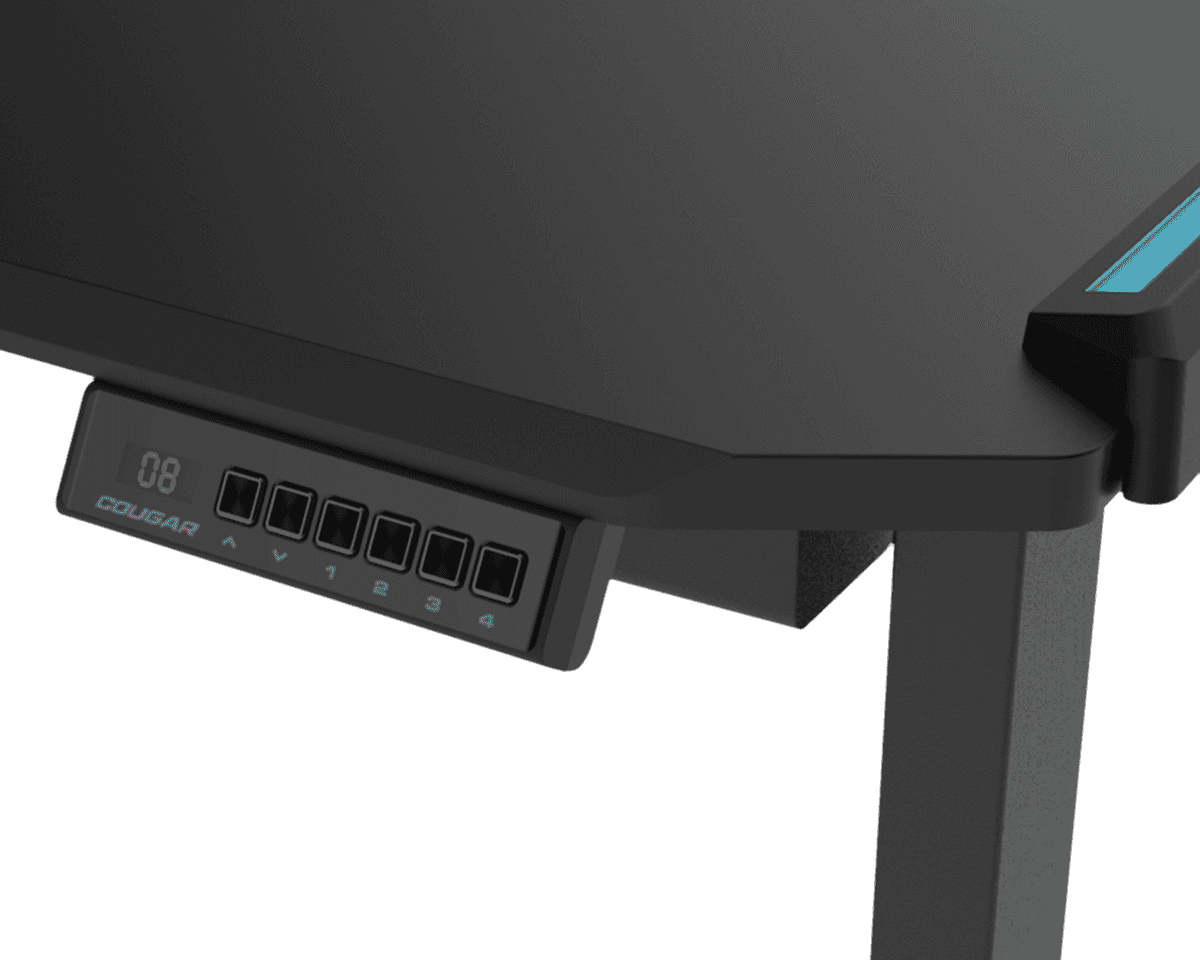 COUGAR E-DEIMUS 120 Electric Gaming Desk, 1200mm, Adjustable Height, 4 Memory Presets, Dual-Sided RGB Lighting, Integrated I/O & Cable Management | 3M1203SB.0003 thumbnail 6