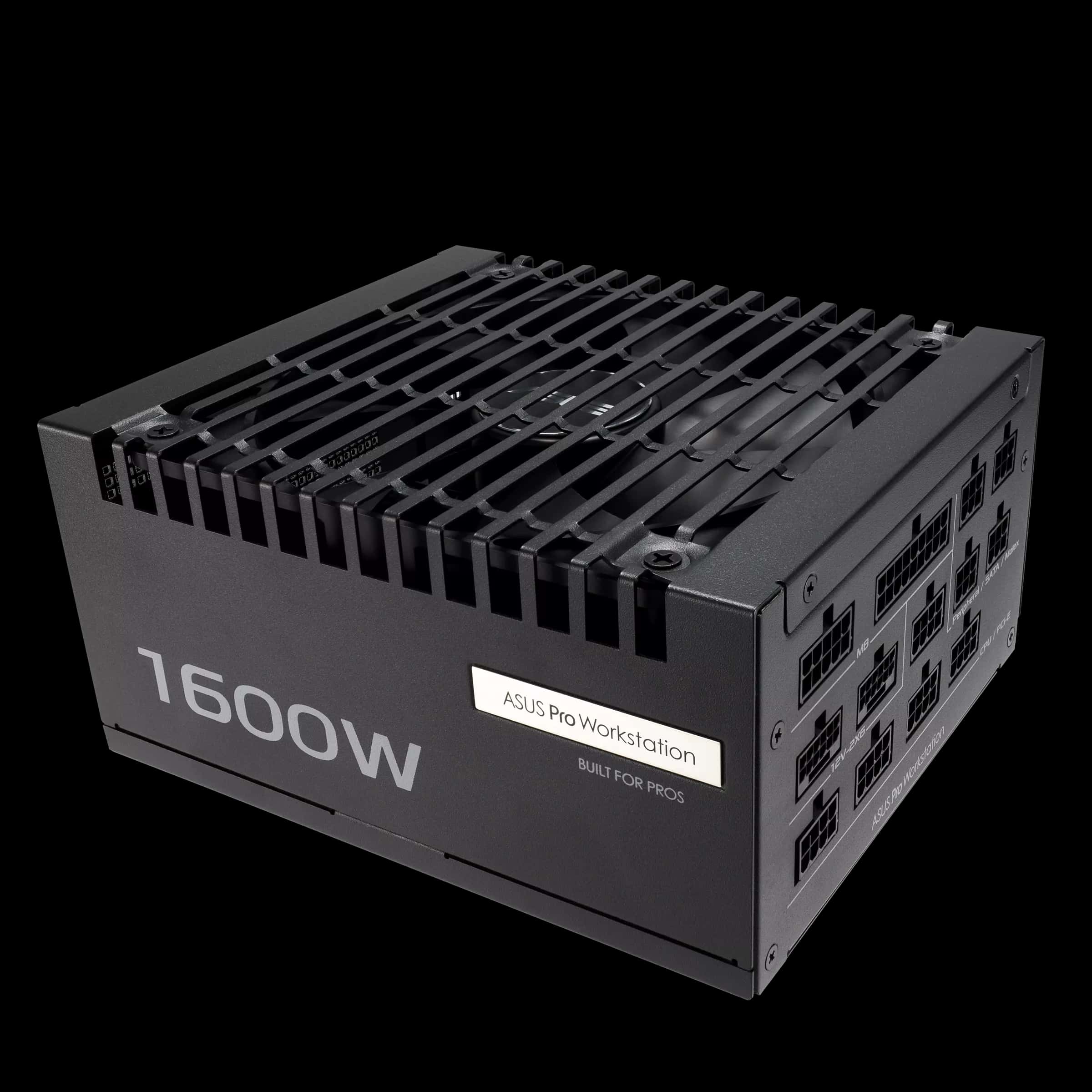 ASUS Pro WS 1600W Platinum Power Supply (PSU), ATX 3.1 Compatible, PCIe 5.1 Ready, Heavy-duty PSU, 80 PLUS Platinum certified, Dual-ball fan bearings | 90YE00Z2-B0NA00 thumbnail 2