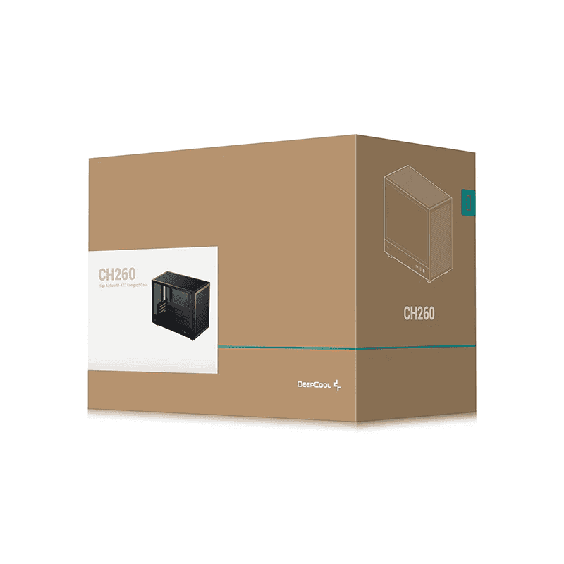 Deepcool CH260 Mini ITX Case, Tempered Glass, Motherboard Support Upto Micro-ATX (Rear Connector), 360mm Radiator Supports, Full Mesh Panel, ATX PS2 Support, Black | R-CH260-BKNGM0-G-1 thumbnail 6