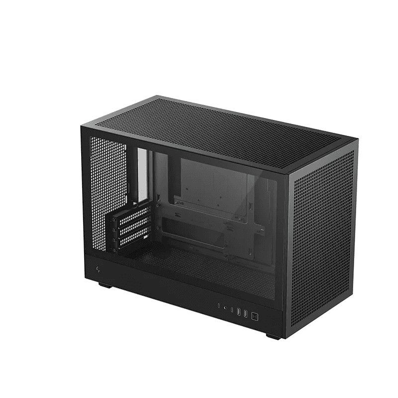 Deepcool CH260 Mini ITX Case, Tempered Glass, Motherboard Support Upto Micro-ATX (Rear Connector), 360mm Radiator Supports, Full Mesh Panel, ATX PS2 Support, Black | R-CH260-BKNGM0-G-1 thumbnail 4