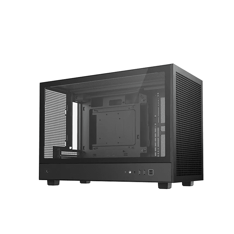 Deepcool CH260 Mini ITX Case, Tempered Glass, Motherboard Support Upto Micro-ATX (Rear Connector), 360mm Radiator Supports, Full Mesh Panel, ATX PS2 Support, Black | R-CH260-BKNGM0-G-1 thumbnail 1