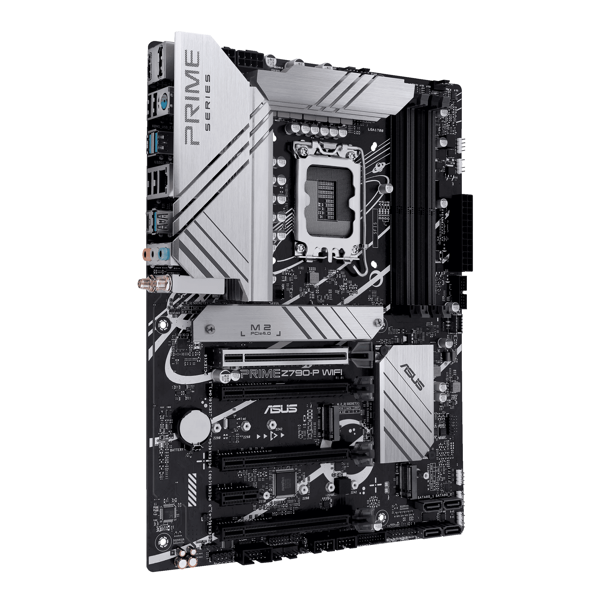 Asus Prime Z790-P WiFi ATX Motherboard, Socket Intel LGA1700, Z790 Chipset, PCIe 5.0, 128GB DDR5 Max Memory, 3x M.2 Slots, WiFi 6, Bluetooth v5.2, 2.5Gb LAN, 14+1 Power Stages | 90MB1CJ0-M0EAY0 thumbnail 2