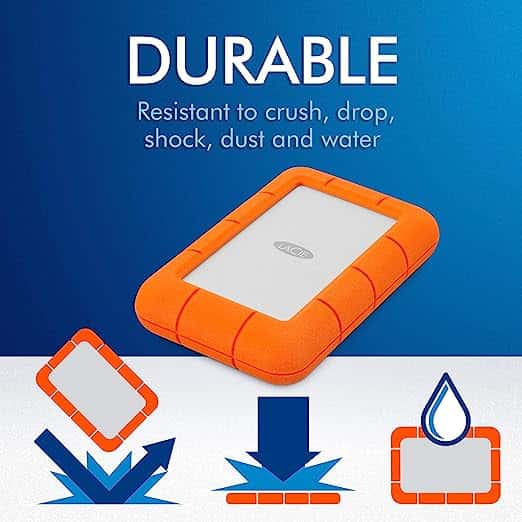LACIE RUGGED MINI 1TB Portable USB3.0 External Hard Drive,2.5,for PC and Mac,Shock,Drop and Pressure Resistant, thumbnail 3