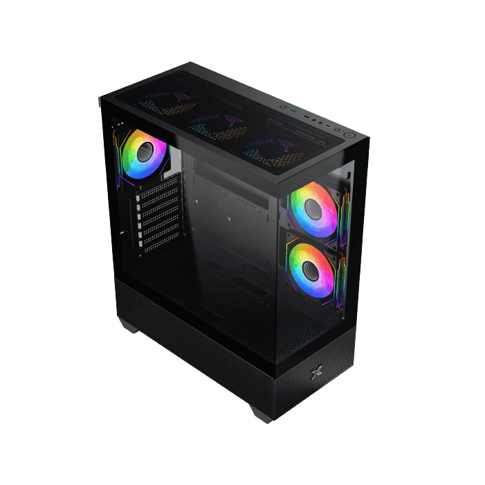 Xigmatek Alphard E-ATX ARGB Case, Tempered Glass, 9x Fans Supports, MoBo Upto E-ATX, GPU Upto 410mm, Cooler Upto 360mm, Black | EN43802 thumbnail 7