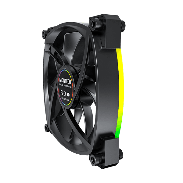 MONTECH AX120 PWM ARGB PC FAN, Black 120mm Fan, 800~1600RPM (??10%), Rifle bearing, 12V, 4-pin PWM + 3-pin ARGB | AX120 thumbnail 5