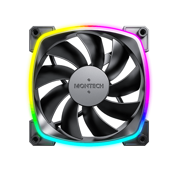 MONTECH AX120 PWM ARGB PC FAN, Black 120mm Fan, 800~1600RPM (??10%), Rifle bearing, 12V, 4-pin PWM + 3-pin ARGB | AX120 thumbnail 6