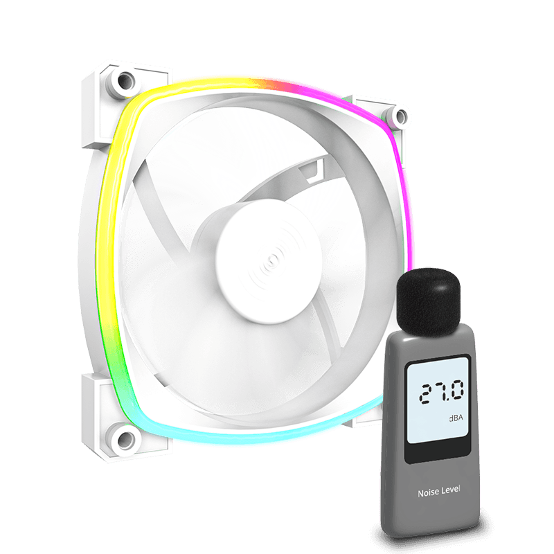 MONTECH AX120 PWM ARGB PC FAN, White 120mm Fan, 800~1600RPM (??10%), Rifle bearing, 12V, 4-pin PWM + 3-pin ARGB | AX120 thumbnail 1