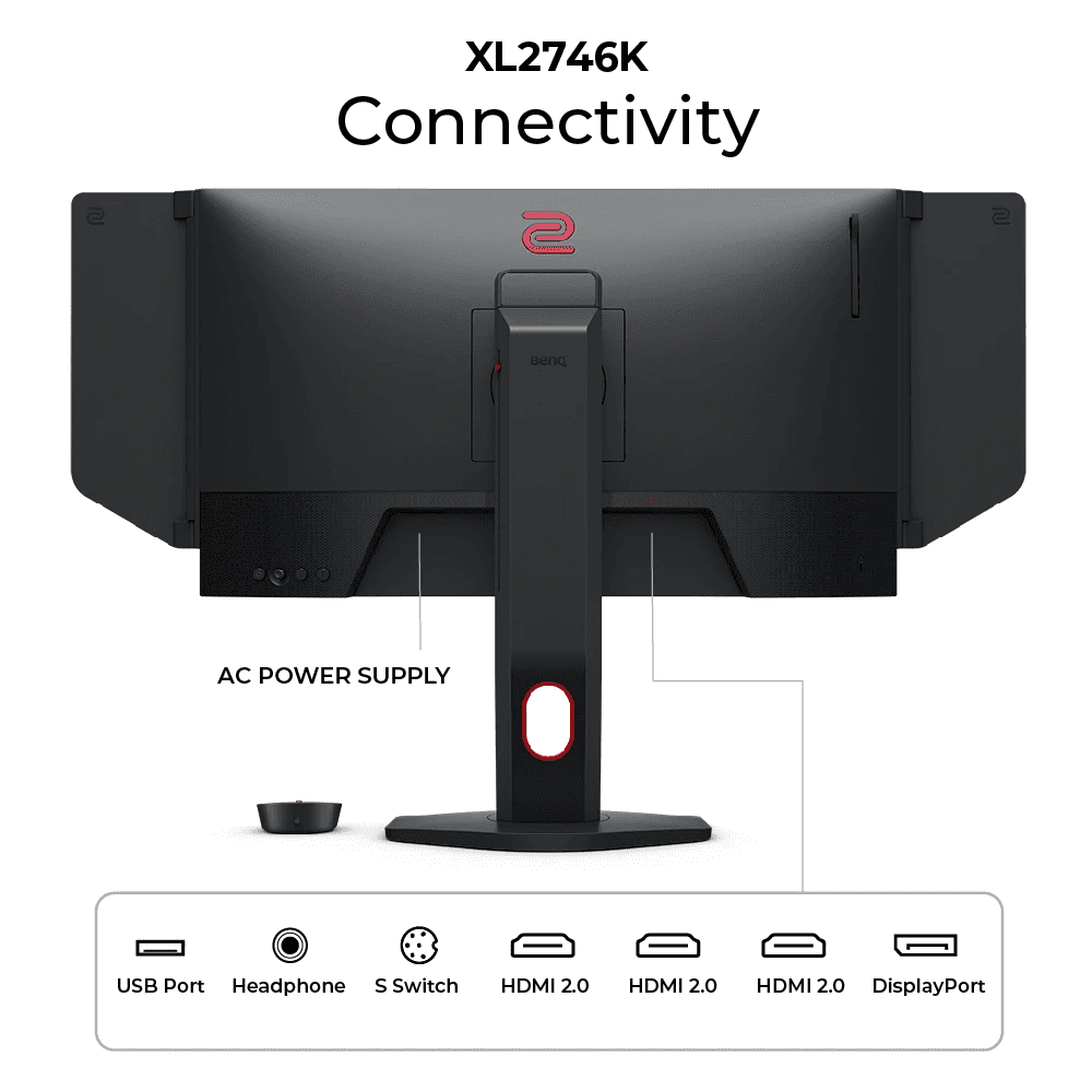 BenQ Zowie XL2746K DyAc+ 27'' FHD TN Gaming Monitor, For Esports, 1920 x 1080 Resolution, 240Hz Refresh Rate, with 0.5ms Response Time, 16:9 Aspect Ratio, HDMI 2.0 / DisplayPort 1.2 Inputs | XL2746K thumbnail 5