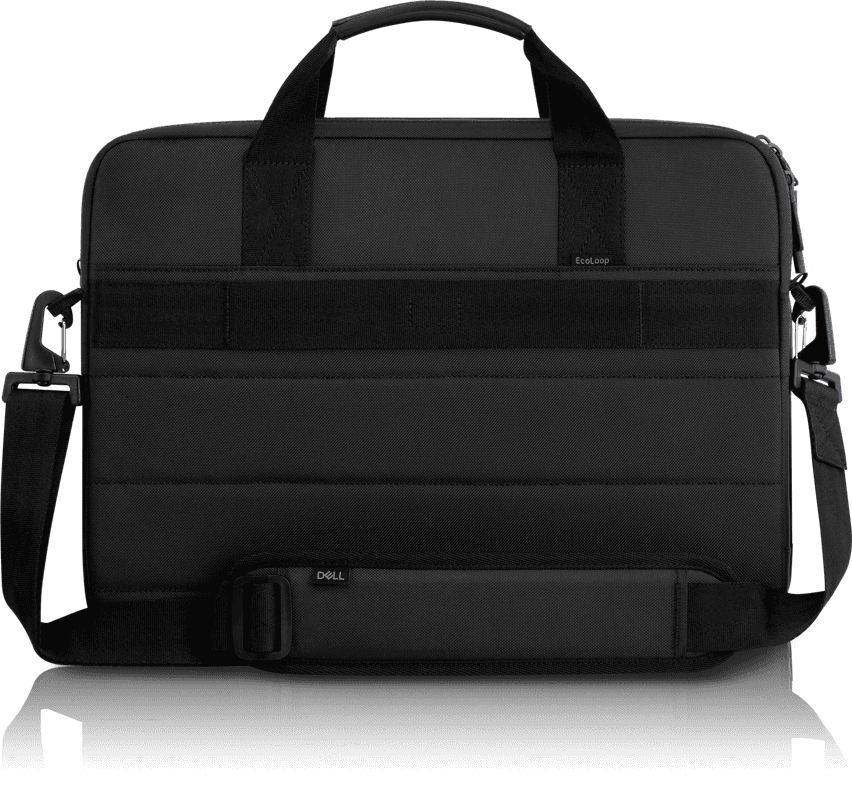 Dell EcoLoop Pro Briefcase 15, 840D fabric, 4.3 in x 11.4 in, Fits most Dell screen sizes up to 15.6",  100% recycled ocean-bound plastic, Weather-resistant, adjustable shoulder strap, luggage pass through, reflective accent thumbnail 3