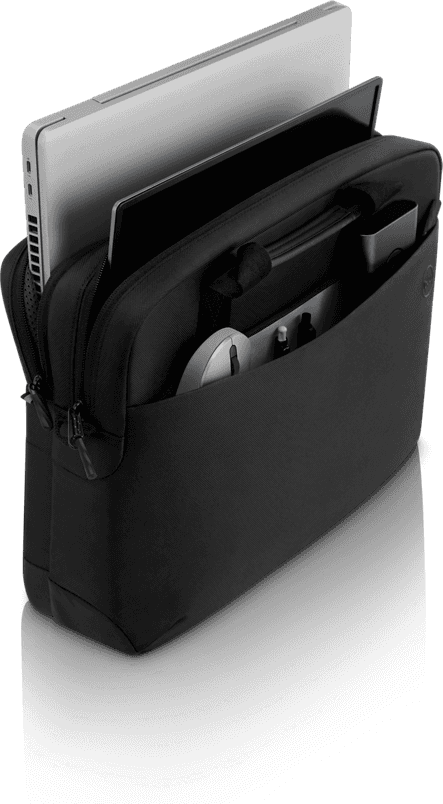 Dell EcoLoop Pro Briefcase 15, 840D fabric, 4.3 in x 11.4 in, Fits most Dell screen sizes up to 15.6",  100% recycled ocean-bound plastic, Weather-resistant, adjustable shoulder strap, luggage pass through, reflective accent thumbnail 1