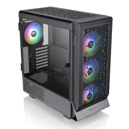 Thermaltake Ceres 500 TG ARGB Mid Tower ATX Case, 4x Pre-installed CT140 ARGB Fans, up to a 420mm Radiator, Mobo Upto (E-ATX), Black | CA-1X5-00M1WN-00 thumbnail 1