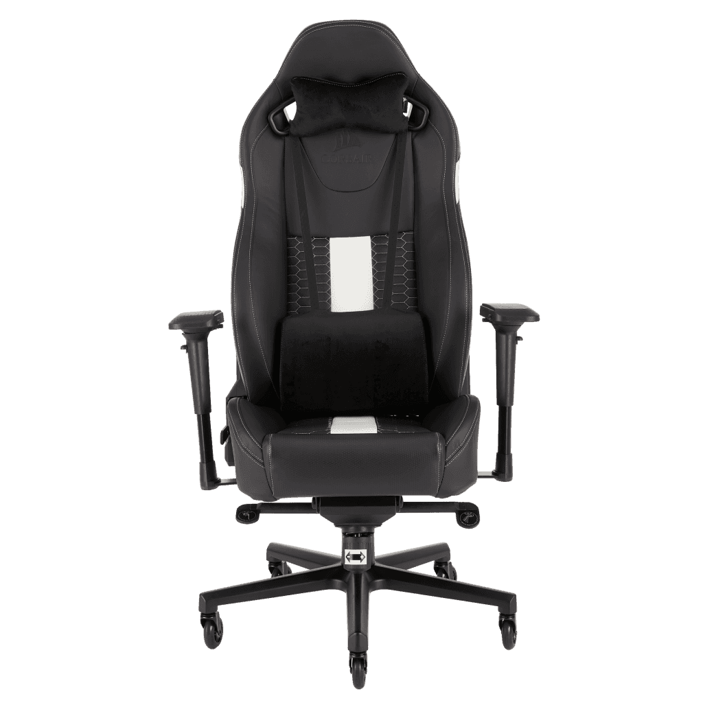 Corsair T2 ROAD WARRIOR Gaming Chair Black/White, Tilt, Recline, Height Adjust, Half PU Leather, Polyurethane foam (cold foam) | CF-9010007-WW thumbnail 3