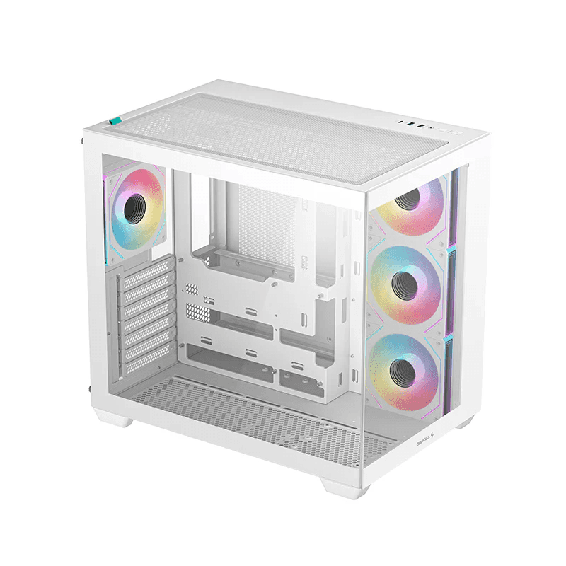 Deepcool CG530 4F Mid Tower Case, 4x PWM+ARGB Pre-Installed Fans, Tempered Glass, Supports upto ATX(Rear Connector) Motherboard, 2x USB 3.0, USB TYPE C, 2-in-1 AP, White | CG530-WHADA4-G-1 thumbnail 2