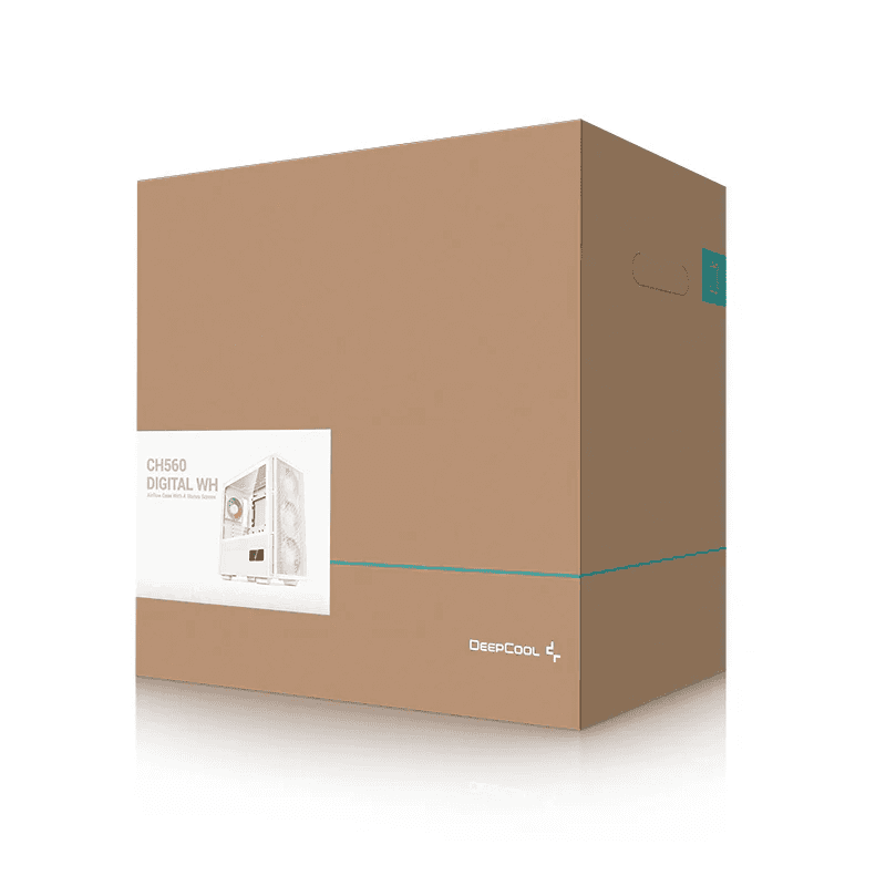 Deepcool CH560 Digital ATX Mid Tower Computer Case, ABS+SPCC+Tempered Glass Materials, 3??140mm ARGB Fans, Real-Time Dual-Status Digital Display, Hybrid Airflow Glass Side Panel, White | R-CH560-WHAPE4D-G-1 thumbnail 6