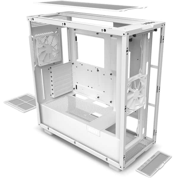 NZXT H7 Base Edition ATX Mid Tower Case, 3 x 120mm Top Fan Support, Up To 360mm Radiator Support, 7 PCI Expansion Slots, 2.5'' / 3.5'' Drive Bays, Tempered Glass Material, White | CM-H71BW-01 thumbnail 5