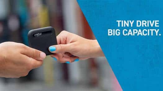 Crucial X6 2TB Portable External SSD, Up to 540MB/s Sequential Read, USB 3.2 Gen-2 (10Gb/s) Interface, Black | CT2000X6SSD9 thumbnail 3