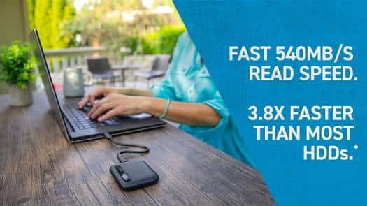 Crucial X6 2TB Portable External SSD, Up to 540MB/s Sequential Read, USB 3.2 Gen-2 (10Gb/s) Interface, Black | CT2000X6SSD9 thumbnail 2