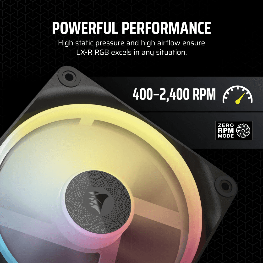 Corsair iCUE LINK LX120-R RGB 120mm PWM Reverse Black RGB Case Fans Starter Kit, Magnetic Dome Bearing | CO-9051050-WW thumbnail 7