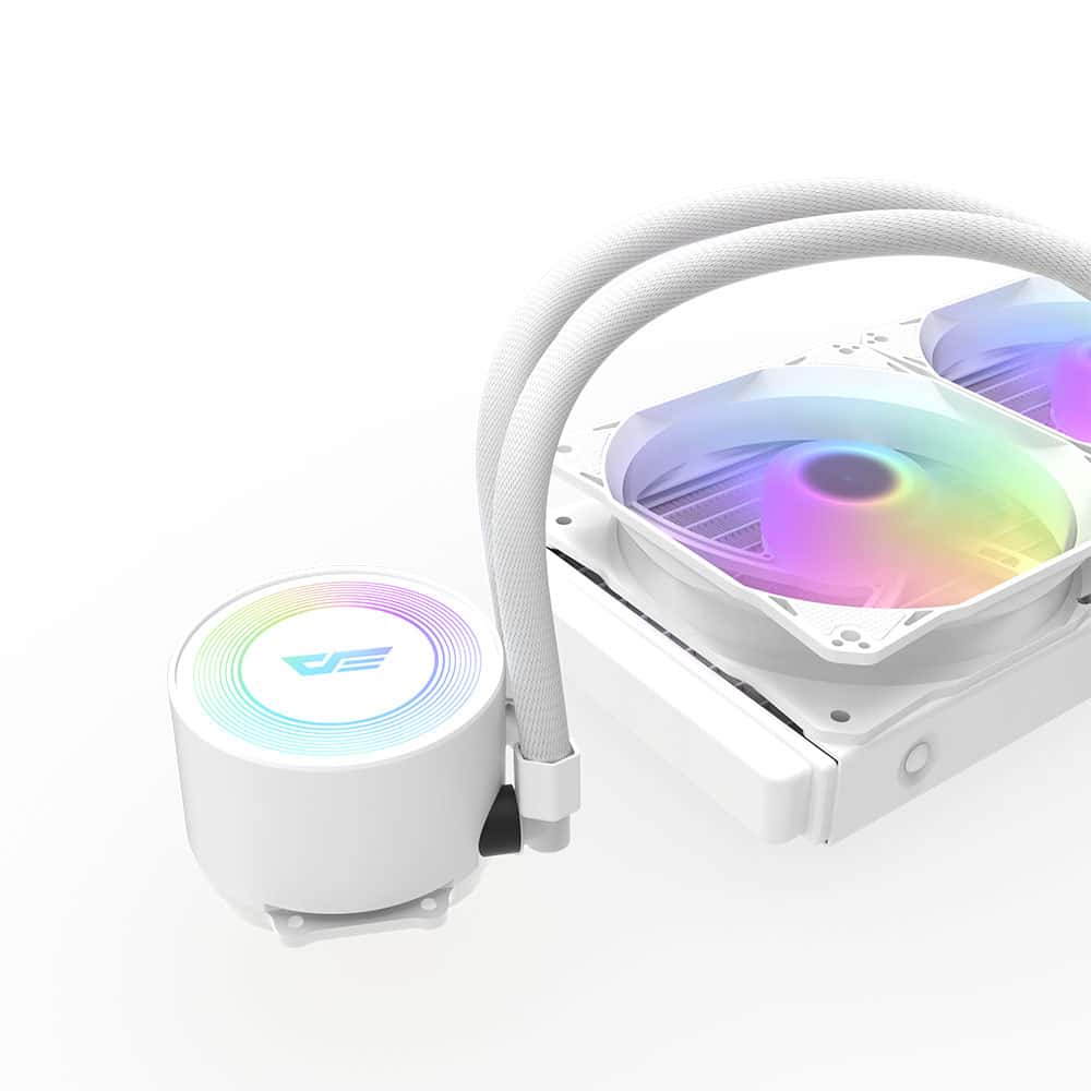 Dark Flash Twister DX240 Liquid CPU Cooler White, Luxury Modern AIO Water Cooler, Rifle Bearing thumbnail 3