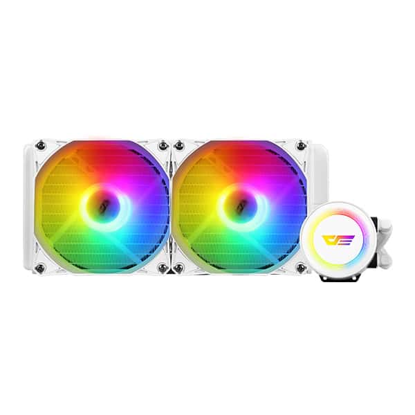 Dark Flash Twister DX240 Liquid CPU Cooler White, Luxury Modern AIO Water Cooler, Rifle Bearing thumbnail 11