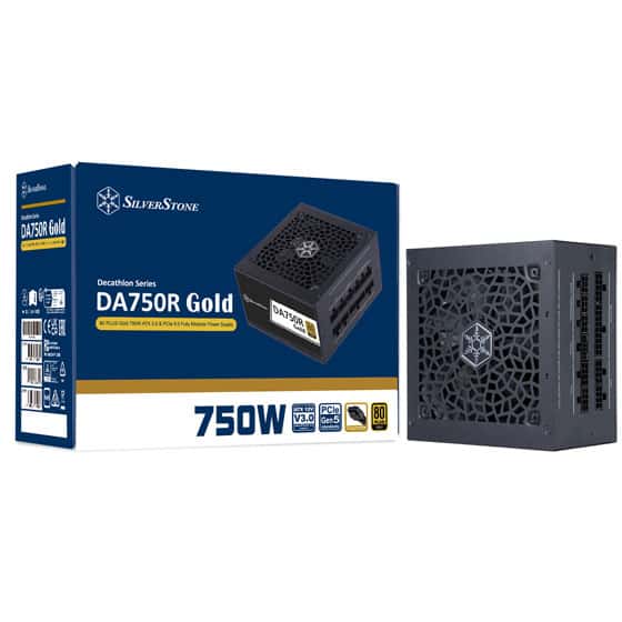 SILVERSTONE DA750R BLACK 80PLUS GOLD 750W ATX 3.0,PCIE 5.0 FULLY MODULAR POWERSUPPLY  | SST-DA750R-GMA thumbnail 1
