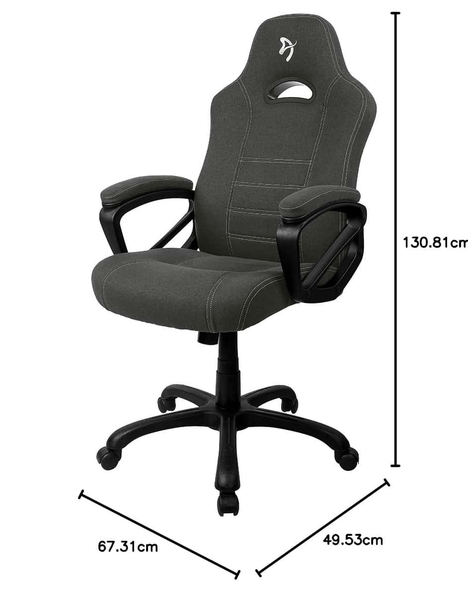 Arozzi Enzo Woven Fabric Ergonomic Computer Gaming/Office Chair with Swivel, Tilt, Rocker, and Adjustable Height, Black Grey | ENZO-WF-BKGY thumbnail 4