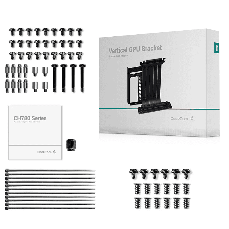 DeepCool CH780 Premium ATX+ case, ABS+SPCC+Tempered Glass, 1x Pre-Installed Fans, 5x Drive Bays, 3x Expansion Slots, Motherboard Support Up to E-ATX, Black | R-CH780-BKADE41-G-1 thumbnail 6