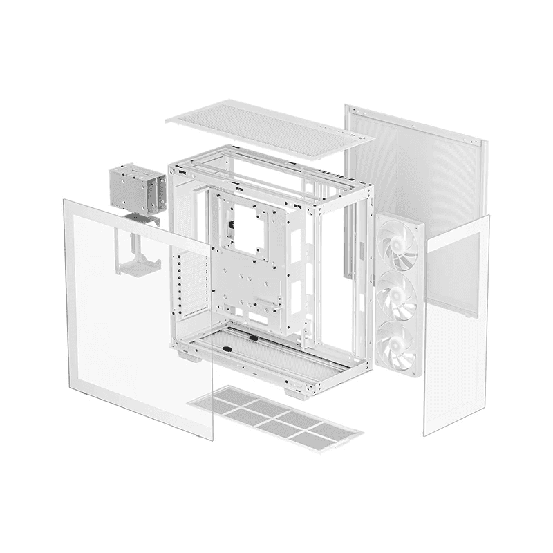 DeepCool CH780 WH Premium ATX+ case, ABS+SPCC+Tempered Glass, 1x Pre-Installed Fans, 5x Drive Bays, 3x Expansion Slots, Motherboard Support Up to E-ATX, White | R-CH780-WHADE41-G-1 thumbnail 4
