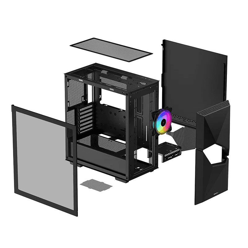 DeepCool CYCLOPS Mid-tower Case, ABS+SPCC+Tempered Glass, 5x Drive Bays, 7x Expansion Slots, 1x Pre-Installed Fans, Motherboard Support Up to E-ATX | R-BKAAE1-C-1 thumbnail 5