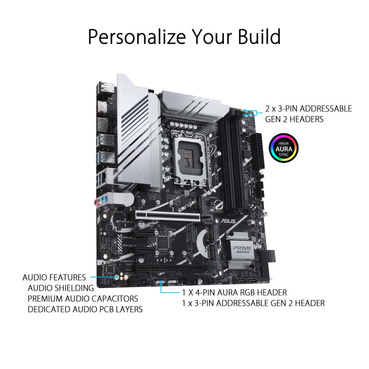 Asus Prime Z790M-PLUS D4 mATX Motherboard, Socket Intel LGA1700, Z790 Chipset, PCIe 5.0, 128GB DDR4 Max Memory, 3x M.2 Slots, Intel 1Gb Ethernet, Thunderbolt USB4 Support, Aura Sync | 90MB1D20-M0EAY0 thumbnail 3