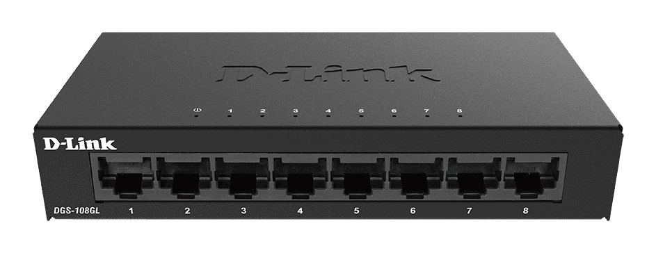 D-Link DGS-108GL 8-Port Gigabit Unmanaged Desktop Switch, Metal Casing, Energy Efficient, Fanless, Supports 16 Gbps, 4.31 Watts Power, 16 Gbps Switching Fabric, Black | DGS-108GL thumbnail 2